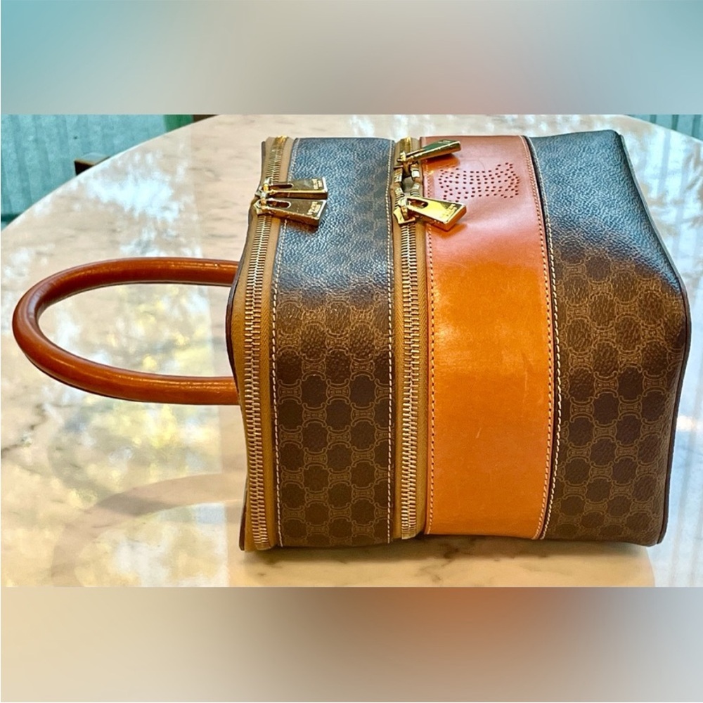 Celine Vintage Macadam Vanity, double compartment, brown/tan leather trim, EUC - Picture 6 of 16